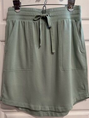 LOFT Lou & Grey Sage Green Drawstring Sweatshirt Skirt Size Small NWOT